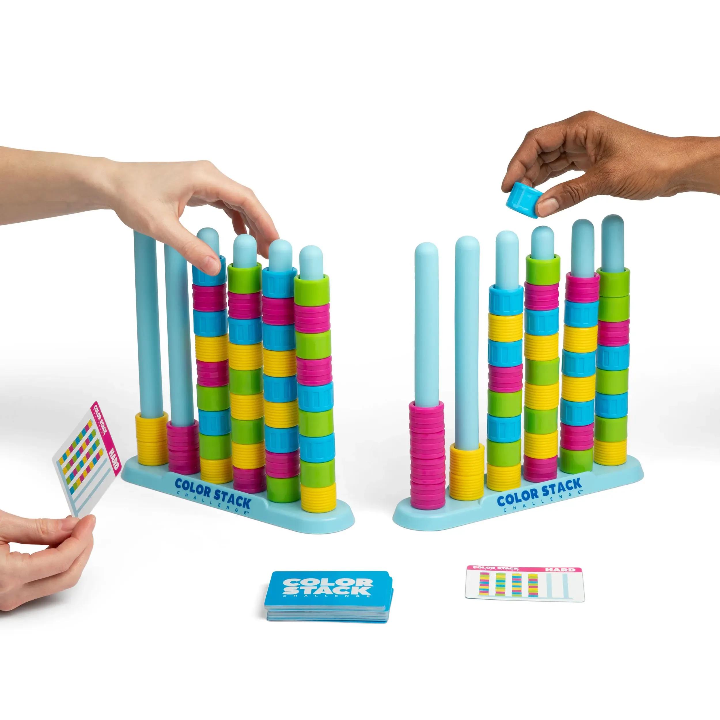 Color Stack Challenge  Viral Head to Head Color Matching Game | Fast Stack & Swap Puzzle Fun for Kids 8+ | 2 Player Family Game Night Favorite with 50 Challenge Cards & 80 Rings