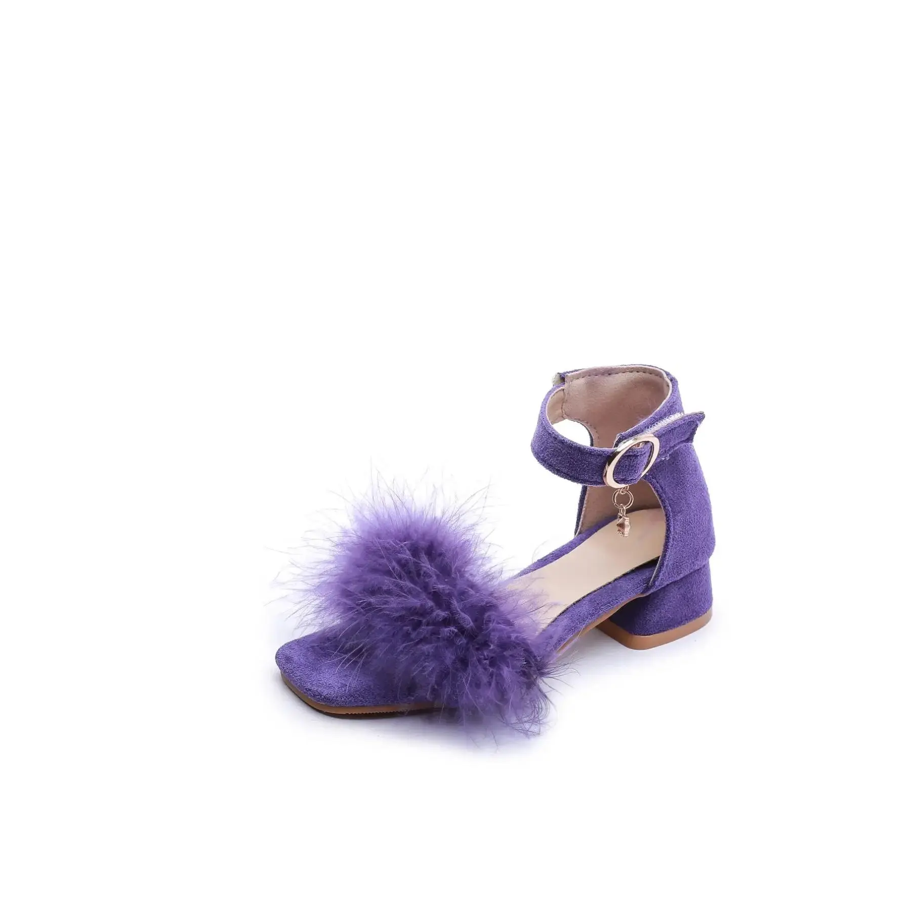 Girls' Elegant Party Sandals, Floral PU Leather High Heels with Sparkly Rhinestones for Kids 11 - 12 Years, Synthetic