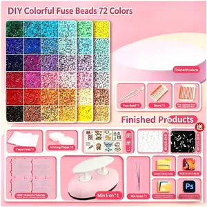 rhinestone bedazzling kit DIY Fuse Beads Kit | All-in-One Melty Beads Craft Set with Iron & Tools | Fun Screen-Free Activity for Kids