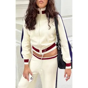 Liberty Cream Knit Jacquard Zip Sweater