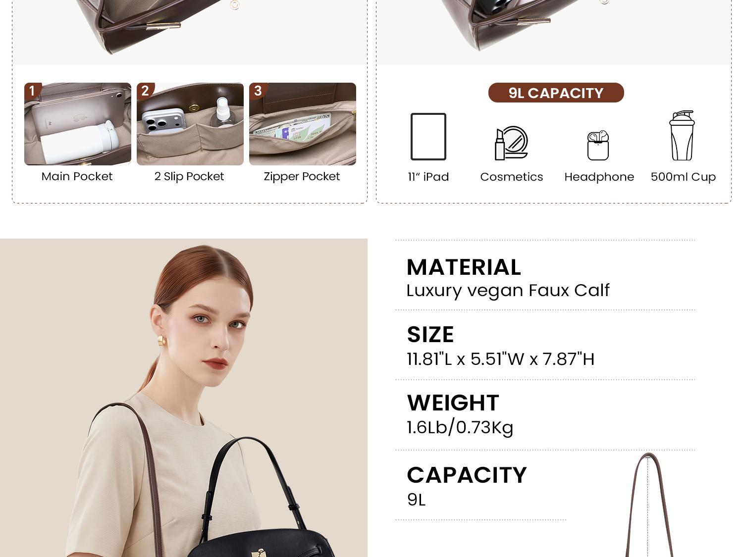 CLUCI BackToSchool Luxury Purses for Women, Water Repellent Shoulder Handbags with 2 Adjustable Straps, Vegan Leather Crossbody Bag,backpacks for school,cute backpacks for school,bookbag,school backpack
