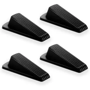 4 Pack Rubber Door Stopper Wedge for Bottom of Inside Door, Ideal Door Stop for Homes, Schools, Offices and Workshops