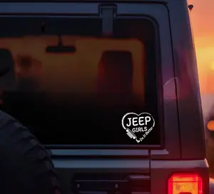Girls Do It Better with Heart Decal - 4x4 Inches Premium Permanent Vinyl Heart Design Durable Weather Resistant Easy Application Long Lasting Sticker for Jeep Enthusiasts