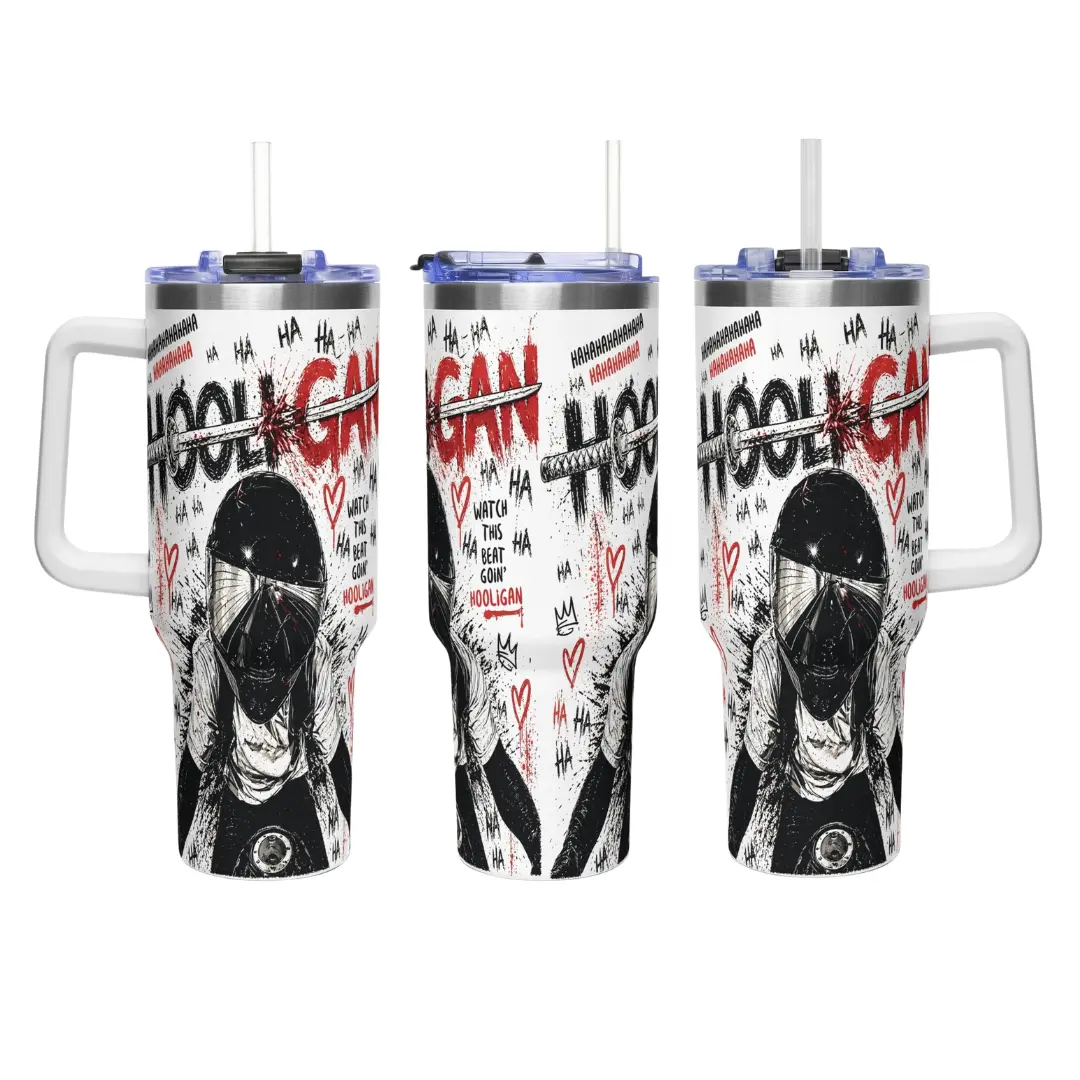 Hooligann Rider Tumbler, Street Style Gang Tumbler, 40oz Tumbler For Kpop Fans