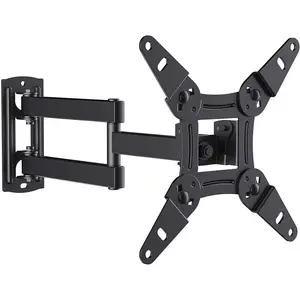 Full Motion TV Monitor Wall Mount Bracket Swivel Tilt Extension Rotation for Echo Show 21/15 and Most 13-42 Inch LED LCD Flat Curved Screen TVs & Monitors, Max VESA 200x200mm up to 44lbs