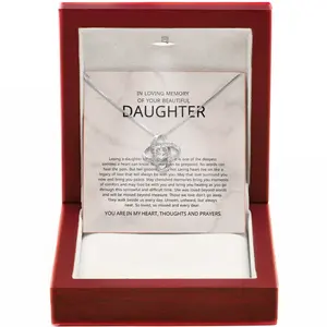 Memorial Gifts for Loss of Daughter Forever Loved Healing Sympathy Necklace Angel Wing Pendant Grieving Parents Keepsake