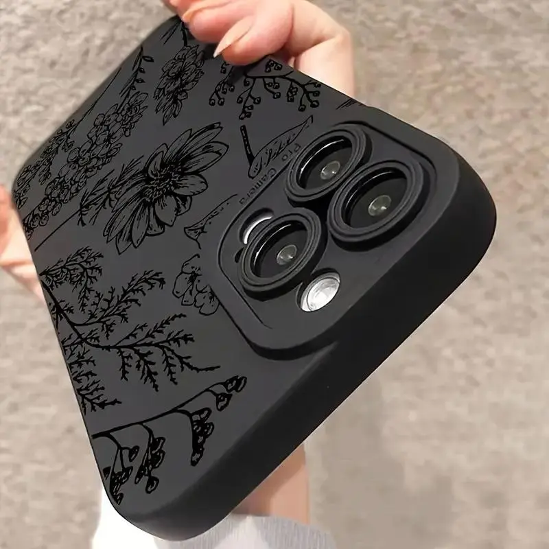 Floral Pattern Smartphone Case - All-Inclusive Shockproof Handheld Devices Casing, Anti-Drop Mobile Phone Accessory for iPhone 11,12,13,14,15,16,17 Pro Max,17 Air, Accessories