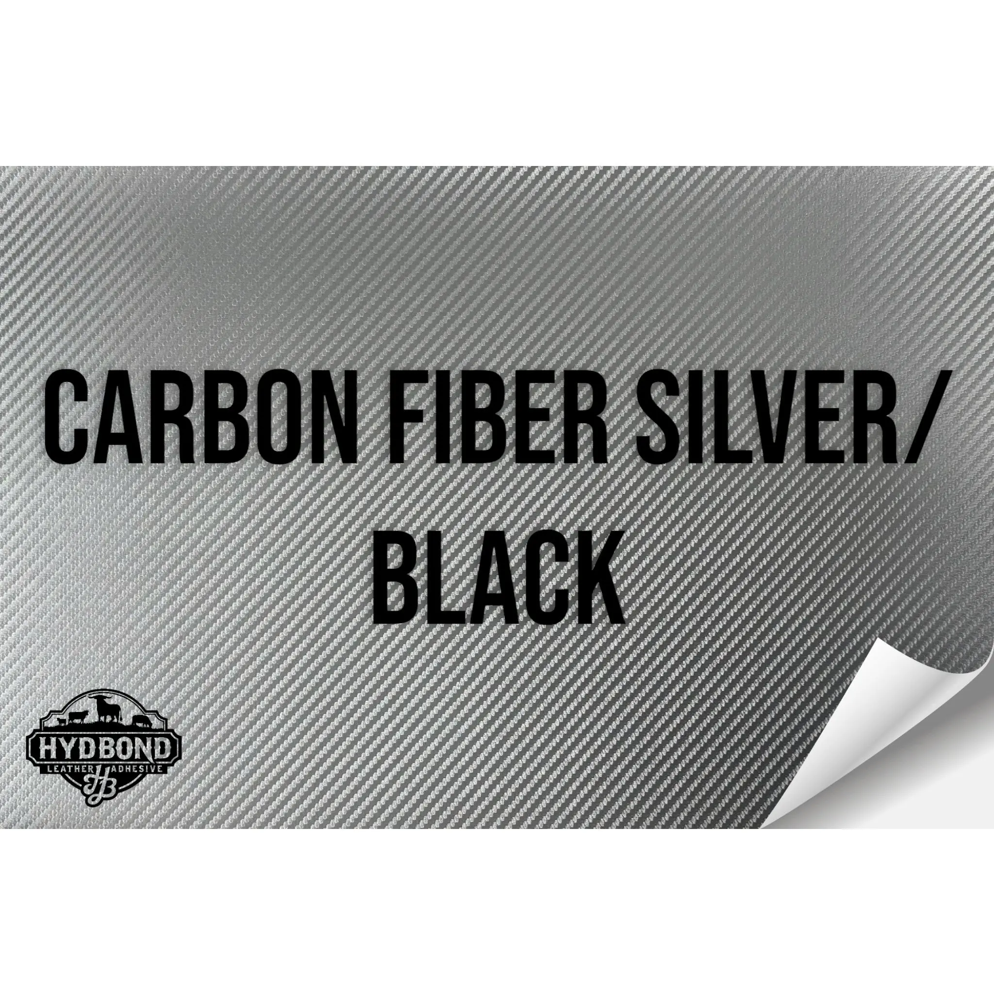 CARBON FIBER SILVER/BLACK HYDBOND LEATHERETTE SHEET (12"x24") STANDARD
