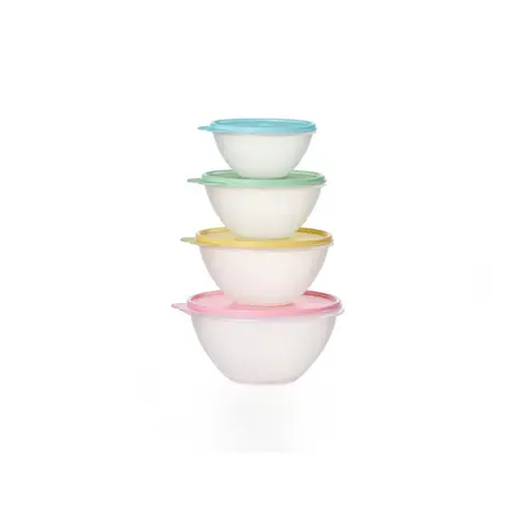 Tupperware Vintage Classic Wonderlier 4 Bowl Set - Leak-Proof Lids, Airtight Seals, Scratch-Resistant Interior, Space-Saving Design