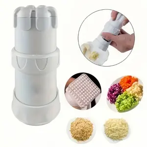 Multifunctional Garlic Press Machine, Plastic Garlic Mincer, Food Processor, Easy-To-Use Kitchen Tool, Ideal for Home & Commercial Use