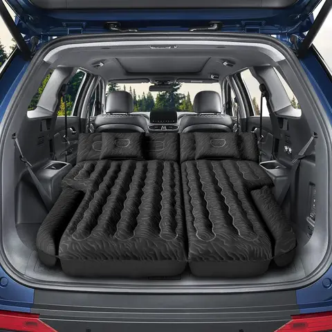 DIKASUN Upgraded SUV Inflatable Trunk Airbed - Extra-Thick Flocked Leakproof Portable Foldable Sleeping Mats with Quick-Pump for Car Camping, Road Trips, Portable Airbed toolupgrade