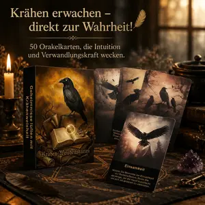 German Raven Oracle Cards 50 Pieces Tarot Deck, Divination Tool, Meditation Spiritual Interpretation, Intuition Awakening, Dark Retro Style, Gift