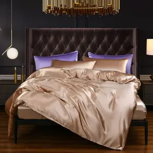 Silk Golden Silky Duvet Cover for Boy Girls Teens,Soft Like Satin Quilt Cover,Bedroom Decor Chic Luxurious Silky Bedspread Cover,Zipper,(No Comforter)