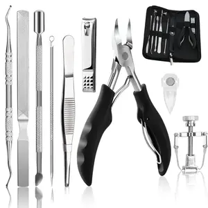 10Pcs/set Ingrown Toenail Tools Kit, Nail Treatment Foot Tool,Ingrown Toenail Removal Correction Clippers, Surgery Grade Nail File Lifter, Professional Pedicure Tool