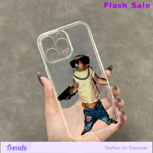 [TPU Phone Case] Shockproof Anti-Fall TPU Phone Case |         Monkey Holding A Gun Pattern Full-Body Protection |         for iPhone 16 15 14 13 12 11 XS XR X 7 8 Mini Plus Pro Max SE, Transparent, for Men and Women Cover Protective Casing Smartphone