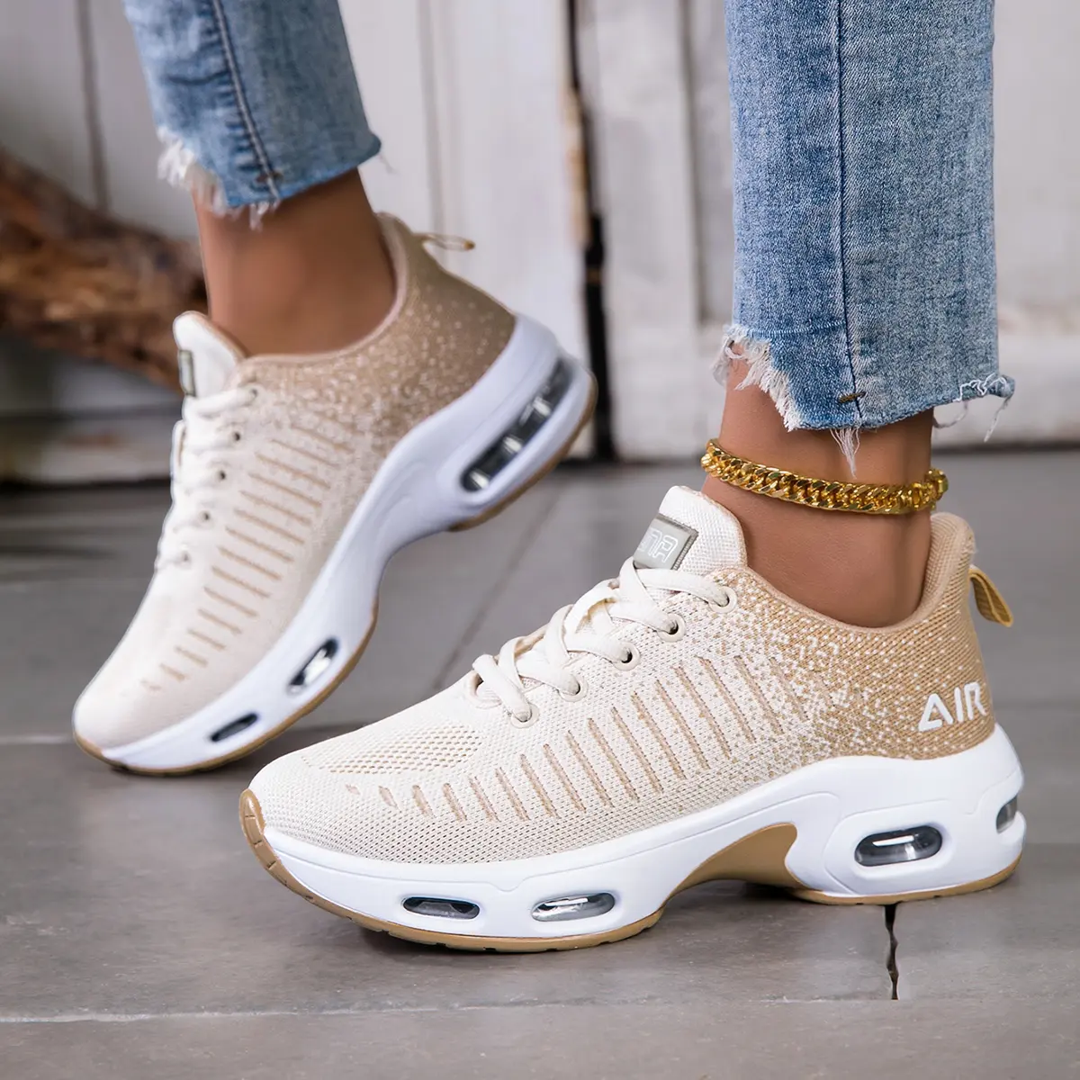 SPACEON Four-Season Women's Fashion Sports Shoes Non-Slip Anti-Impact Rubber Soles Lightweight Shock-Absorbing Running Sneakers Indoor Outdoor Soft-Soled Yoga Shoes Girls' Low-Top Lace-Up Casual Footwear Girl's Tenisshoesle Fashion Walking Sneakers