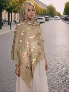 Women's Headscarf, Hijabs, Windproof Sun Proof Warm Long Shawl, Geometric Diamond Pattern Beach Scarf, Outdoor Activities & Casual Wear