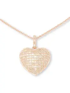 Colleen Lopez 1ctw Rose Gold-Plated Champagne Diamond Heart Pendant