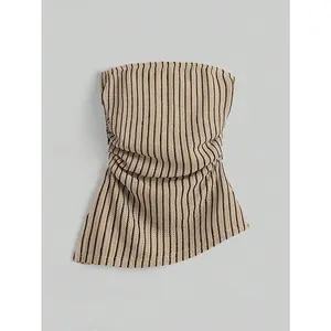 WomenTexturedStripedBandeauTop