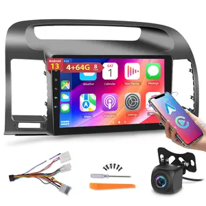 [4G+64G] 8 Core Android 13 Car Radio for Toyota Camry 2000 2001 2002 2003 2004 2005 2006, 9 inch Touch Screen Camry Stereo, Carplay/Android Auto/32EQ DSP/Bluetooth/WiFi +AHD Backup Camera +MIC