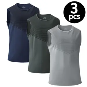 3-Pack Men’s Quick-Dry Breathable Sweat-Wicking Tank Tops, Suitable for Outdoor Sports, Running, and Fitness