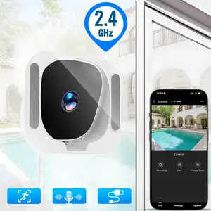 Smart Camera, Home Indoor Surveillance, Wireless Security Cameras, 2.4G WiFi No-Drill Installation, Pet Safety Monitor, Two-Way Talk, Instant Phone Motion Notification