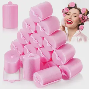 Soft Sponge Foam Cushion Hair Rollers Curlers Hairdressing Kit DIY Home Hair Styling Tool for Salon or Home Use Random Color bounce  curl  bonnet
