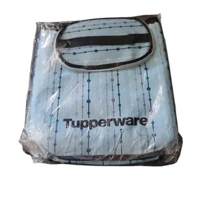 Tupperware Bottle Tote Insulated - Stylish Reusable Bag for Teens & Adults, Blue, 13X12X5, Zippered Lid & Removable Insert