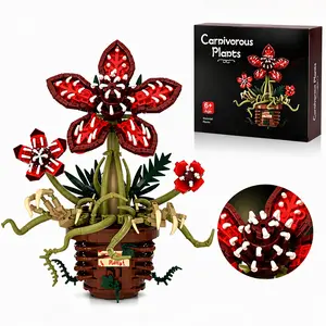 Demogorgon Flower Building Set, Demogorgon Plant Building Set,549 PCS Monster Plant Brick Model, Horror Botanical Collection, Creative DIY Building Toy for Adults, Home Office Desk Decor Gift