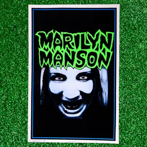 Marilyn Manson Flocked Poster Black Light Rare 90's Winterland NOS