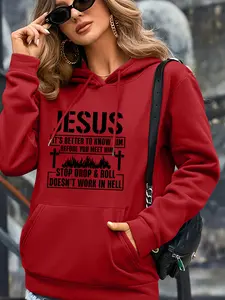 Letter Printed Lightweight Women's Hoodie For Spring And Autumn,Cleanfit Fitted Commuter Casual  Long Sleeve TikTok Trending Hoodie Women Tops Sweatshirt Womenswear