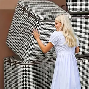 Large Capacity Storage Box, Double Zipper Design, Portable Durable Mobile Organizer, Home Organization & Travel Use, Space Saver Bags, Fabric Storage Organizer, Perfect for Christmas