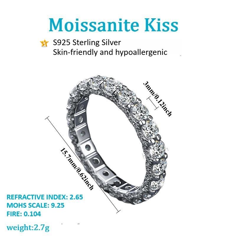 Moissanite Women's Engagement Ring, S925 Silver 3*3mm Luxury Minimalist Ring, Suitable for Daily Wear, Birthdays, Holidays, and Wedding Gifts
