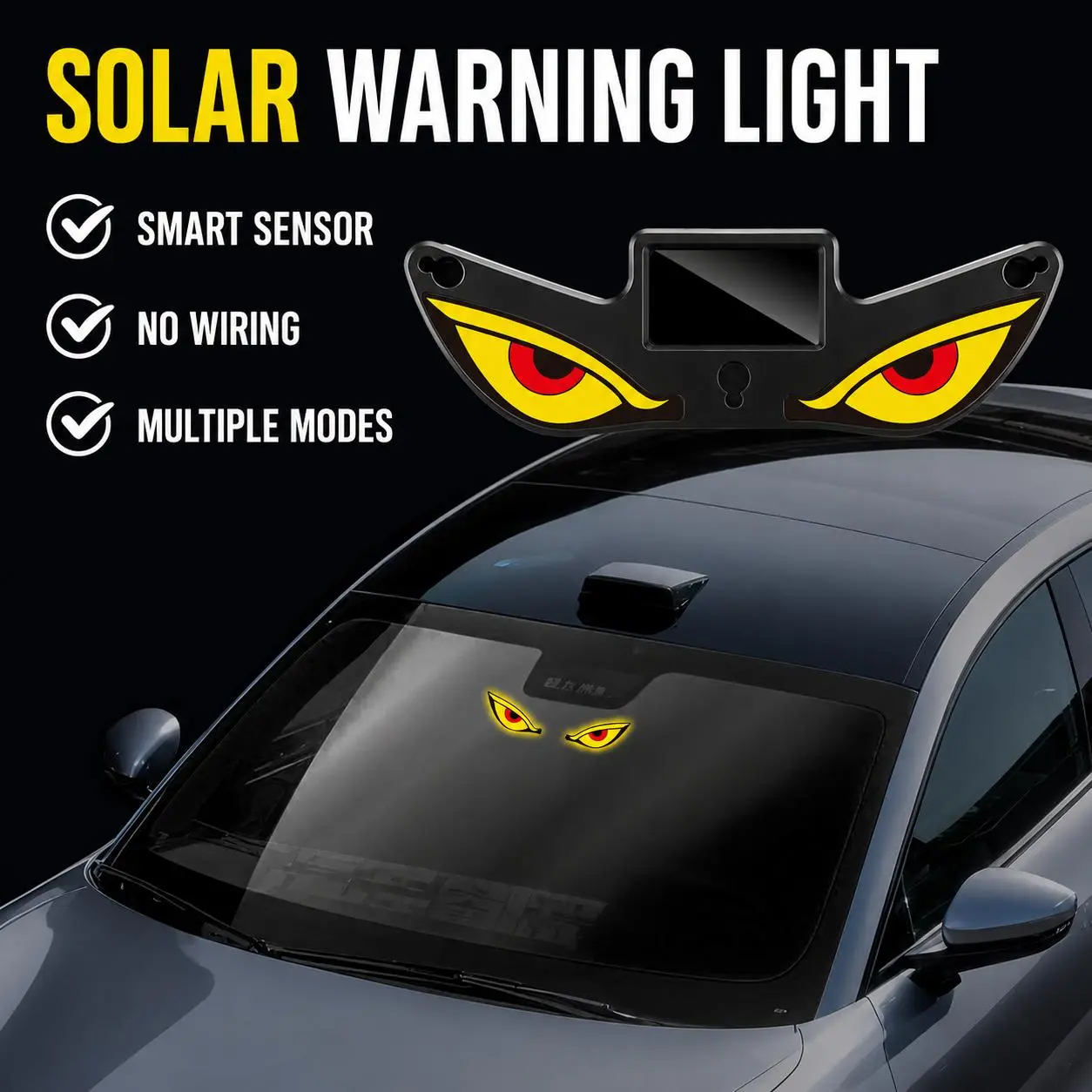 Car Rear Window Dynamic LED Display - VampireDevil Eye Emoji Panel, Auto Decorative Light cars accessories auto accessories car essentials car decoration car decor