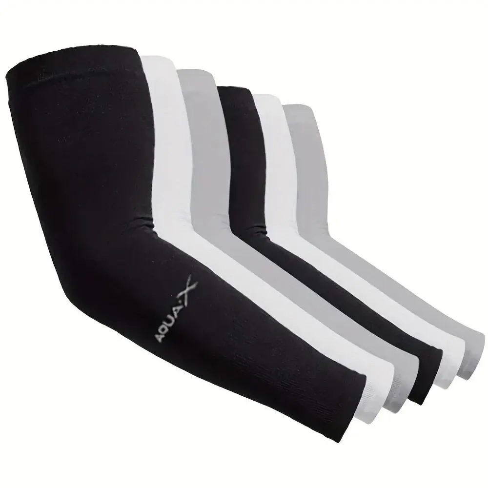 3 Pairs Polyester Fiber Breathable UV Protection Sports Sleeves & Support, Handwash Safe for Driving, Outdoor Adventures