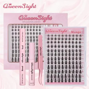 Manga Lash Kit | Spiky Anime Lash Clusters,  DIY Manga Doll Eye Lashes, Dramatic Wet Cat Eye Look, Easy for Beginners
