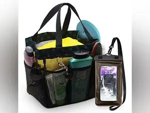 Shower Caddy Coated Mesh Tote Bag