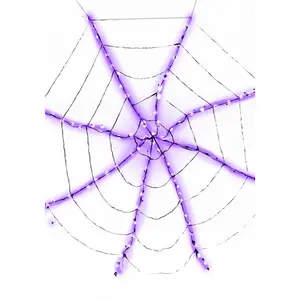 Purple Light-Up Spider Web Decoration