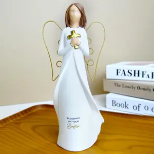 Ceramic Angel Figurines of Baptism Gifts    Angel Statue for Women Memorial Gifts Thanksgiving Meaningful  and  Decor(Baptism Angel)
