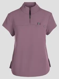 Healing Hands Quest Women's 1-Pocket STRETCH Tuck In Half Zip Collar Scrub Top
