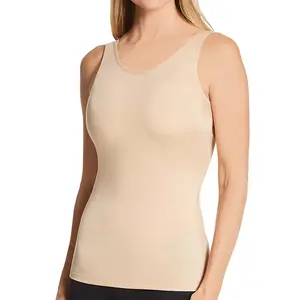 INSTANT FIGURE Compression Scoop Tank Top Shapewear WT40021 – Seamless Slimming Tank for Women, Tummy Control Compression Top with Scoop Front & Back, 4-Way Stretch Nylon Spandex, Invisible Under Clothing, All-Day Comfort, Made in USA