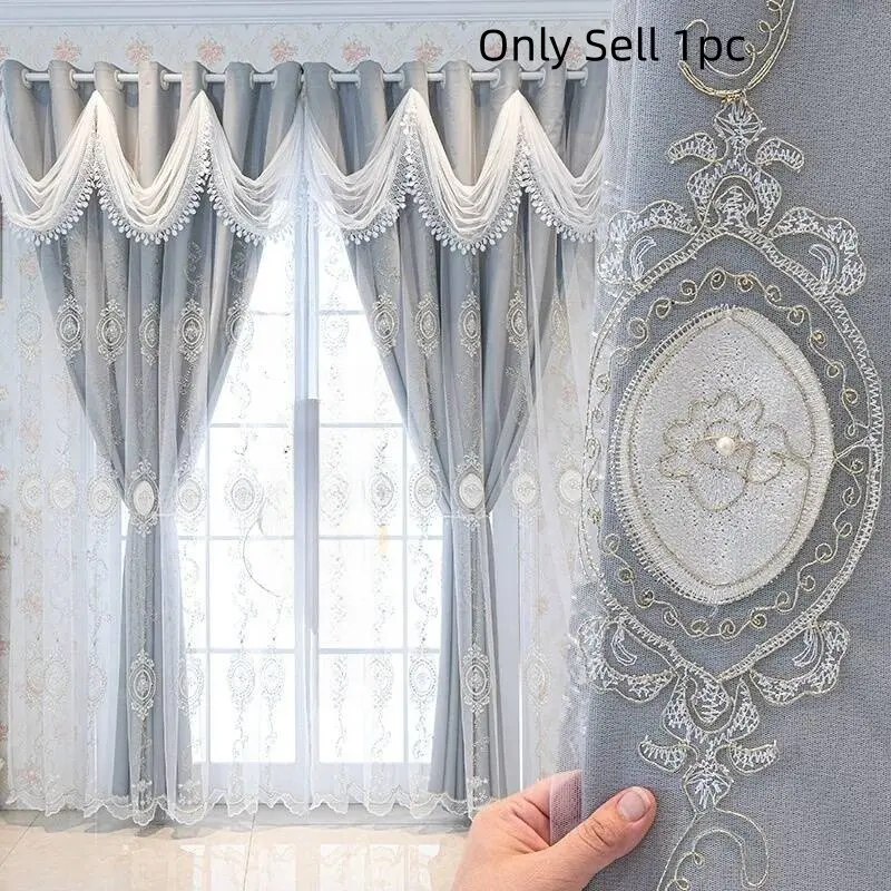 European Style Princess Curtain, Bedroom Blackout Drapes, French Luxury Double Layered Sheer, Minimalist Home Decor, Home Decoration Curtain, Window Curtains, Blackout Window Cover, Home Decorative Curtain, 1 Piece