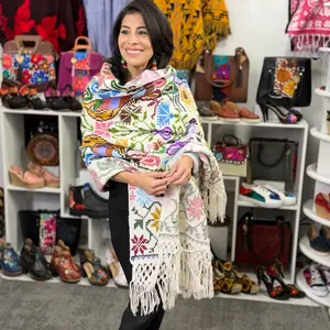 Capa punto de cruz - Artesanal capa unitalla (S-M-L) - Hand Embroidered in Mexico, Vibrant Mexican Floral Design, Comfortable & Colorful, One-of-a-Kind Artisanal clothing