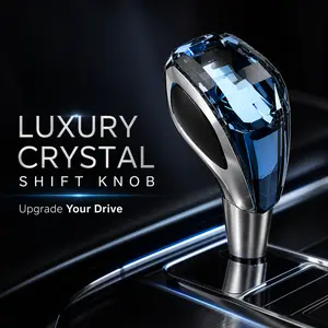 Blue Crystal Gear Shift Knob for Automatic Cars, Luxury Car Interior Accessory, Universal Shifter Handle