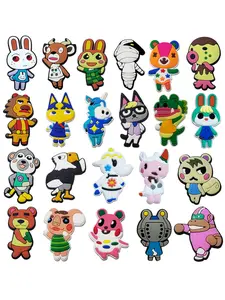22pcs Animal Crossing Shoe Charms, Cute Cartoon Styles, Suitable for Sandals, DIY Accessories, Party Gift, All Seasons