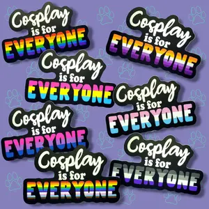 Cosplay-Cute-Pride-Matte Sticker |Cosplay is for Everyone| Pride Flag - Cosplay Sticker 3"x1.8"