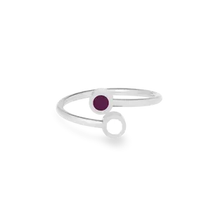 NEW WAVE PLUM AND WHITE CHIP RING