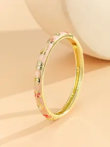 Elegant Women's Cloisonné Enamel Hollow Out Bracelet, Fashionable for All Seasons, Casual Style Accessory