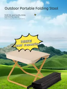 Outdoor folding stool, portable handle bag, fishing stool, small stool, queuing stool, camping pencil case, fully folding chair