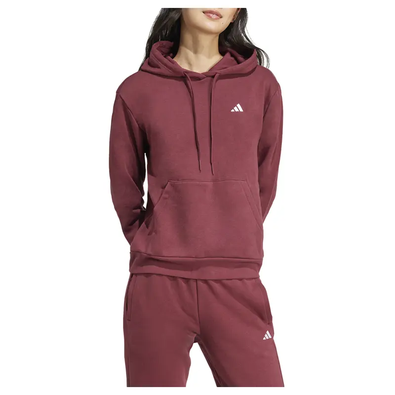 adidas Womens Essentials Small Logo Feel Cozy Hoodie Training Casual Outerwear Casual - Red